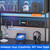 kepptory L Shaped Gaming Desk with 2 Drawers and Hutch, Home Office Computer Desk with Computer Stand and Pegboard, Corner Desk with Printer Desktop&Power Outlet, Black