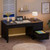 GAOMON 54.5in Wooden Executive Desk with Drawers, Office Desk Computer Table with Charging Station, Farmhouse Home Office Desk with File Cabinet Storage, for Study and Home Office, Rustic Black