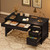 GAOMON 54.5in Wooden Executive Desk with Drawers, Office Desk Computer Table with Charging Station, Farmhouse Home Office Desk with File Cabinet Storage, for Study and Home Office, Rustic Black