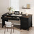 GAOMON 54.5in Wooden Executive Desk with Drawers, Office Desk Computer Table with Charging Station, Farmhouse Home Office Desk with File Cabinet Storage, for Study and Home Office, Rustic Black