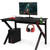 Giantex Gaming Desk, E-Sports Computer Desk Table with Large Ergonomic Surface and Heavy Duty Construction for Home or Office, Gaming PC Desk Table (Black with Cup Holder)