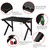 Giantex Gaming Desk, E-Sports Computer Desk Table with Large Ergonomic Surface and Heavy Duty Construction for Home or Office, Gaming PC Desk Table (Black with Cup Holder)