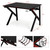 Giantex Gaming Desk, E-Sports Computer Desk Table with Large Ergonomic Surface and Heavy Duty Construction for Home or Office, Gaming PC Desk Table (Black with Cup Holder)