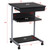 Yaheetech Mobile Computer Desks with Keyboard Tray, Printer Shelf and Monitor Stand Small Space Home Office Furniture, Black