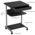 Yaheetech Mobile Computer Desks with Keyboard Tray, Printer Shelf and Monitor Stand Small Space Home Office Furniture, Black