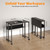 MERXENG 24.8" Folding Rolling Desk with Storage Shelf, Small Foldable Computer Table on Wheels for Home Office & Small Spaces, Portable Workstation with Brakes, Black