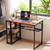 GarveeHome 38.6 inch Folding Desk Writing Computer Desk with Storage Shelf,Spaces Saving Writing Sturdy Table No Assembly,for for Bedroom, Home Office, Dorm, Apartment, Brown