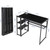 GarveeHome 38.6 inch Folding Desk Writing Computer Desk with Storage Shelf,Spaces Saving Writing Sturdy Table No Assembly,for for Bedroom, Home Office, Dorm, Apartment, Black