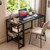 GarveeHome 38.6 inch Folding Desk Writing Computer Desk with Storage Shelf,Spaces Saving Writing Sturdy Table No Assembly,for for Bedroom, Home Office, Dorm, Apartment, Black