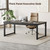 Mericonia 54 Inch Computer Desk, 1" Thick Heavy Duty Industrial Office Desk, Modern Simple Study Writing Table for Home Office Bedroom Workstation, Black
