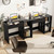 Tangkula Computer Desk with Lift Top, Space Saving Standing Desk with Hidden Compartment and Open Storage Shelves, Study Writing Desk with Lifting Mechanism, Black