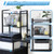KATHY&BOB 59.1" Computer Desk with Power Outlets and Storage Shelves, Reversible Home Office Desk with 2 Fabric Drawers, Sturdy Writing Table with Detachable Monitor Stand for Small Spaces