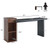 BFJDM 67 inch Executive Work Desk for Home Office Modern Office Desk with Storage Black Large Computer Desk Heavy Duty Study Writing Table Business Workstation,Living Room Walnut