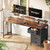 Huuger 63 Inch Rustic Brown Gaming & Office Computer Desk with 4 Drawers, Monitor Stand, LED Lights & Power Outlets