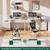 Unikito Reversible Computer Desk with 5 Drawers, Sturdy Office Desk with Power Outlets and USB Ports, Study Writing Table with File Cabinet & Printer Stand, Vanity Desk with Storage, White