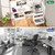 Unikito Reversible Computer Desk with 5 Drawers, Sturdy Office Desk with Power Outlets and USB Ports, Study Writing Table with File Cabinet & Printer Stand, Vanity Desk with Storage, White
