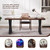 tiedingding Solid Wood Desk 47 Inch, Rustic Wooden Writing Desk with Sturdy Metal Frame, Modern Simple Design Executive Real Wood Computer Desk for Home Office, Bedroom & Living Room (Natural Finish)