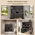 ModernMate 72.8" Computer Desk with Hutch and Drawers, Office Desk with Hutch Built in Charging Station, All-in-One Executive Desk 1.18" Desktop, Privacy Panel for Home Study, Black Walnut