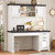 SEDETA Farmhouse Computer Desk with Hutch and 3 Drawers, 47.2" Executive Office Desk with Storage Drawers, Wood Desk with Power Outlet for Home Office, White