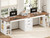 SEDETA Farmhouse 96.5" Computer Desk with Drawers, 2 Person Home Office Desk, Gaming Double Desk with Storage Shelves, Long Two Person Writing Desk (White and Brown)