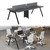 4 Person Cubicle Desk Workstation with Cable Grommet, 94.5" Large Modular Office Desk with Detachable Partition, Modern Workspace Computer Desk for Open Office, Meeting Room (94.5"×47.2"×29.5", Ebony)