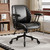 BFZ Home Office Desk Chair, Adjustable Comfy Office Chair with Wheels,Leather Office Chair with Removable Armrests, Office Desk Chair with Lumbar Support for Home Office or Workspace, Black
