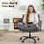 ZZWHOM Criss Cross Chair with Wheels & Flip Arms, Wide Cross Legged Office Chair with Adjustable Tilt Criss-Cross Desk Chair with Lumbar Support for Home Office, Bedroom, Apartment Gray