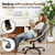 ZZWHOM Criss Cross Chair with Wheels & Flip Arms, Wide Cross Legged Office Chair with Adjustable Tilt Criss-Cross Desk Chair with Lumbar Support for Home Office, Bedroom, Apartment Gray