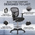 OfficeFactor Drafting Chair Tall Office Chair with Arms Executive Ergonomic Standing Desk Chair with Anti Scratch Wheels and Footrest