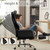 Ergonomic Cross Legged Office Chair with Footrest,Big and Tall Leather Executive Chair with Reversible Armrest,Lumbar Pillow and Wheels,155° Reclining Computer Wide Desk Chair for Home,Office (Black)