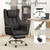 Ergonomic Cross Legged Office Chair with Footrest,Big and Tall Leather Executive Chair with Reversible Armrest,Lumbar Pillow and Wheels,155° Reclining Computer Wide Desk Chair for Home,Office (Black)