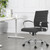 LANDSUN Home Office Chair Mid Back Desk Chair PU Leather Ribbed Executive Swivel Computer Chair with Wheels and Armrests Soft Padded Adjustable Height Conference Task Black