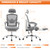Sweetcrispy Office Computer Desk Chair Set of 2, Ergonomic High-Back Mesh Rolling Work Swivel Chairs with Wheels, Comfortable Lumbar Support, Comfy Arms for Home, Bedroom, Study, Student, Light Grey
