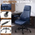 E-Motie Office Chair with Rubber Wheels, Ergonomic Computer Chair 500 lbs, Leather Desk Chair with Lumbar Support, Executive Chair Adjustable Height & Recline, Blue