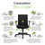 HON Convergence Ergonomic Office Chair with Mesh Back, Adjustable Arms, Lumbar Support, Synchro‑Tilt Desk Chair with Wheels for Home Office or Computer Use, Black Frame, Black