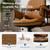 HomeZeer Brown Office Chair with Memory Foam Cushion, Fabric Office Chair with Wheels and Arms, Mid Century Modern Desk Chair with Adjustable Height and Granular Linen