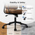 HomeZeer Brown Office Chair with Memory Foam Cushion, Fabric Office Chair with Wheels and Arms, Mid Century Modern Desk Chair with Adjustable Height and Granular Linen
