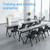 LDIW 2 Pack Folding Office Chair with Wheels, Stackable Conference Room Chairs with Armrests, Rolling Meeting Chair with Flip Up Seat for Guest Training & Seminars, 458 Lbs Capacity (2, with Wheels)