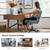 HULALA HOME Modern Faux Leather Home Office Chair with Tilt Lock & Metal Base, Desk Chair with Wheels & Padded Cushion, 360° Swivel Wide Seat Computer Task Chair, Sage