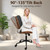 CLATINA Armless Home Office Chair, Desk Chair with Wheels, Adjustable Height Reading Chair, Leather Mid Back & Swivel Computer, Modern Walnut Chairs with Back for Study Meeting Room(Black) 4Pack