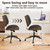 CLATINA Armless Home Office Chair, Desk Chair with Wheels, Adjustable Height Reading Chair, Leather Mid Back & Swivel Computer, Modern Walnut Chairs with Back for Study Meeting Room(Black) 4Pack