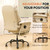 FLEXISPOT Ergonomic Office Chair with Footrest High Back Computer Desk Chairs Indoor Lounge Chair with Wheels 90-165° Reclining Lumbar Support, Chairs for Working Relaxing Cross Legged, Leather, White