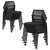 CLATINA Stacking Chairs 8 PK, Adjustable Backrest Stackable Mesh Office Waiting Room Armless Chair with Wheels for Guest Reception Conference Lobby Side School, Black