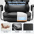 DUMOS Home Office Desk Executive Chair - Ergonomic Big Tall High Back with Footrest & Lumbar Support, Reclining Height Adjustable, Comfy PU Leather Computer Gaming with Swivel Wheels, Black