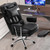 DUMOS Home Office Desk Executive Chair - Ergonomic Big Tall High Back with Footrest & Lumbar Support, Reclining Height Adjustable, Comfy PU Leather Computer Gaming with Swivel Wheels, Black