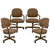 Chromcraft Set of 4 Chairs, Chairs with Wheels for Kitchen Room
