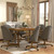 Chromcraft Set of 4 Chairs w/Swivel Tilt, Luxe Wooden Arm All-Metal Pedestal Base Chairs with Wheels for Kitchen