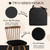 Basic Beyond Chair Cushions for Dining Chairs 6 Pack, Kitchen Chair Cushions with Ties and Non Slip Backing, 16 x 16 inches Chair Pads for Dining Chairs (Black)