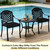 downluxe Waterproof Outdoor Chair Cushions Set of 4, 19" x 19" x 3" Patio Chair Cushion with Non-Slip Ties & Handle, Square Outdoor Cushion for Patio Furniture with Removable Cover, Black