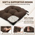 downluxe Indoor Chair Cushions for Dining Chairs, Tufted Overstuffed Textured Foam Kitchen Chair Pads with Ties and Non-Slip Backing, 15.5" x 15.5" x 4", Brown, 4 Pack